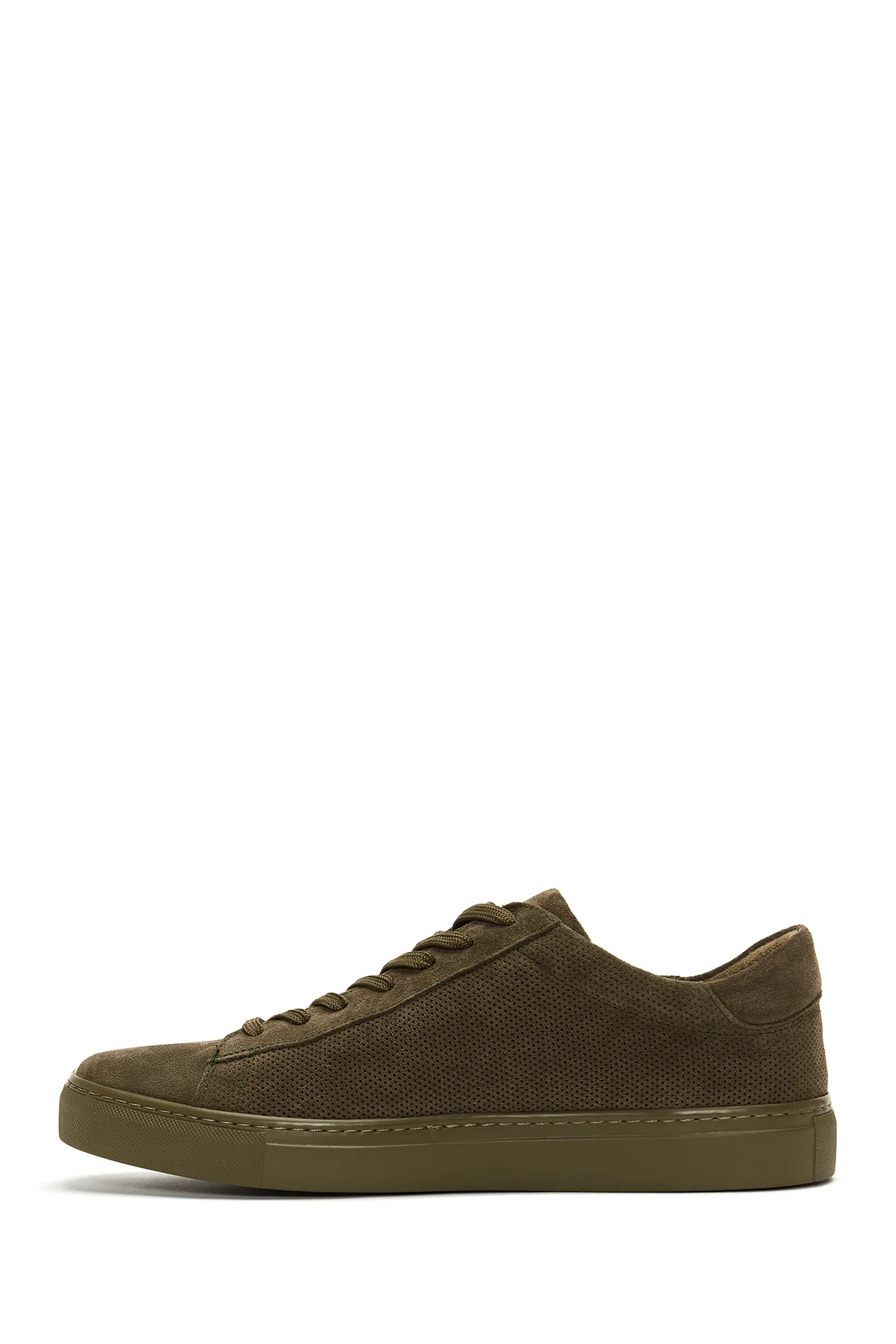 Erkek Haki Deri Süet Sneaker - Image 2
