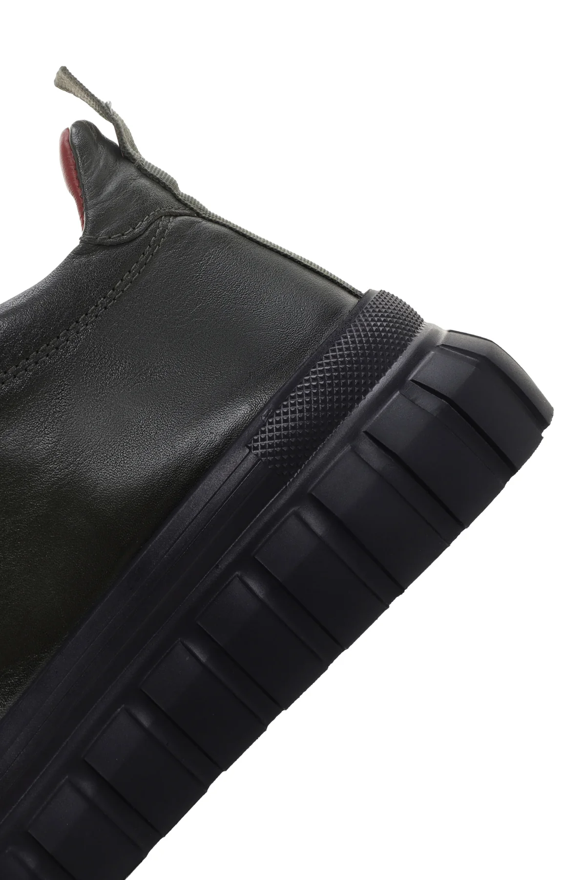 Erkek Haki Kalın Tabanlı Deri Blekli Sneaker Bot - Image 7