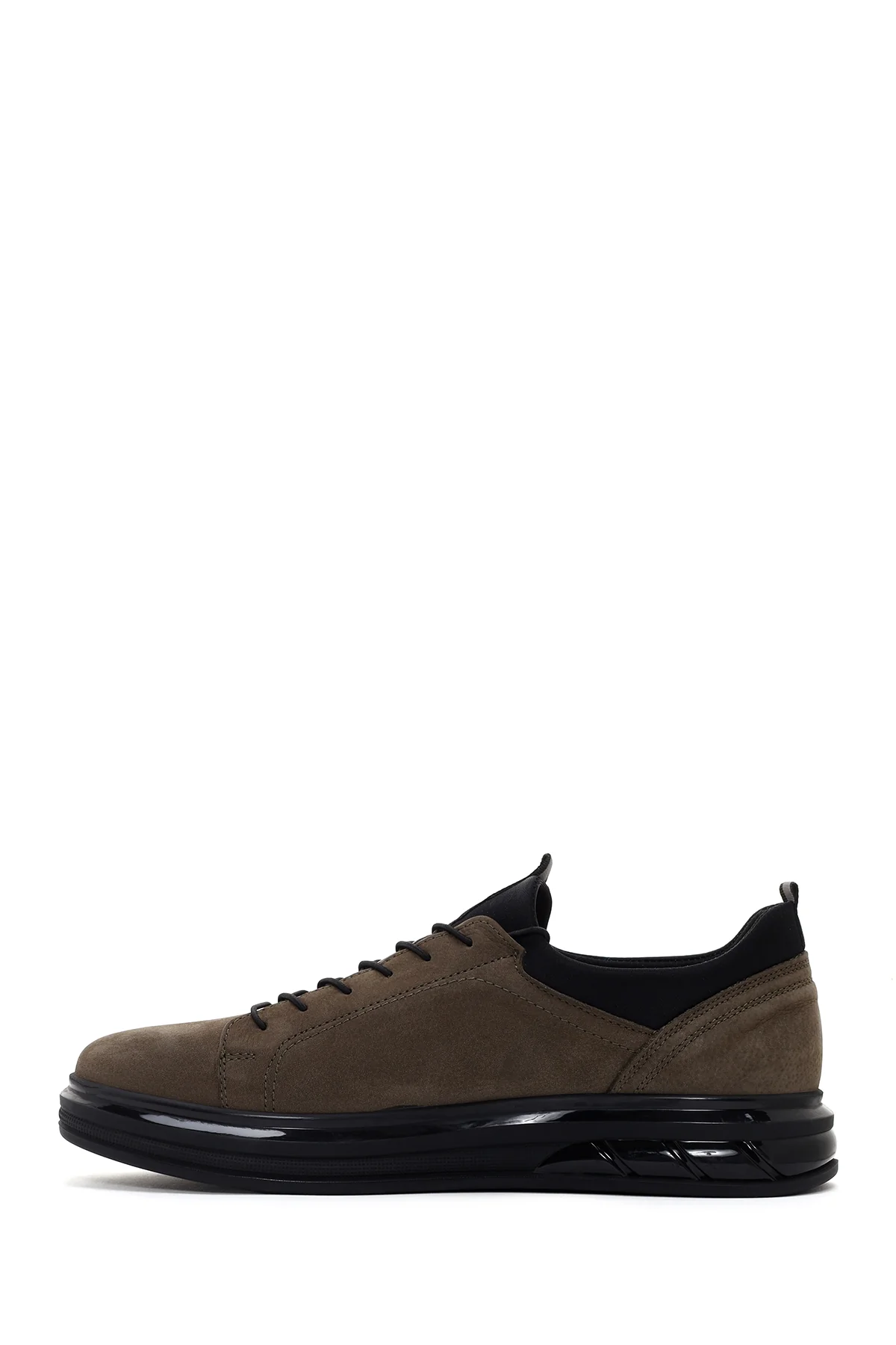 Erkek Haki Nubuk Deri Casual Sneaker - Image 2