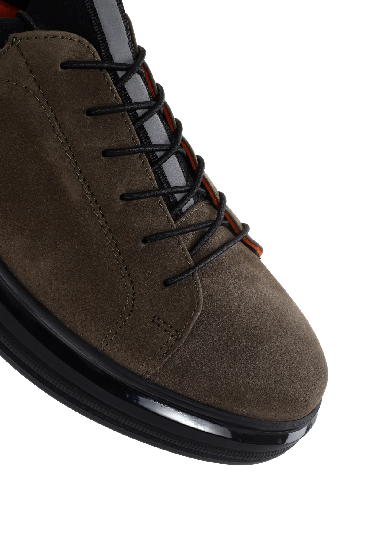 Erkek Haki Nubuk Deri Casual Sneaker - Image 9