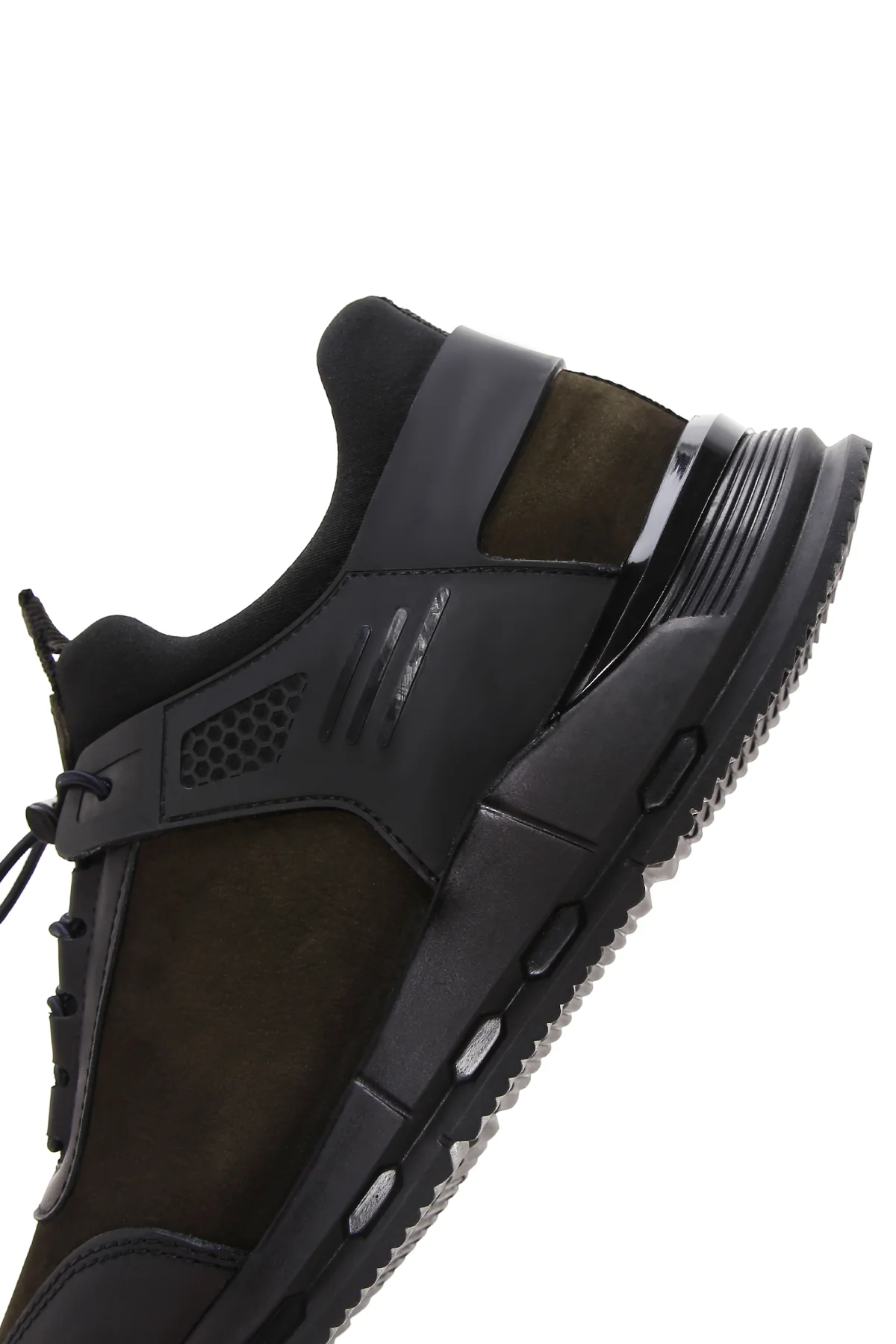 Erkek Haki Nubuk Deri Detaylı Sneaker - Image 7