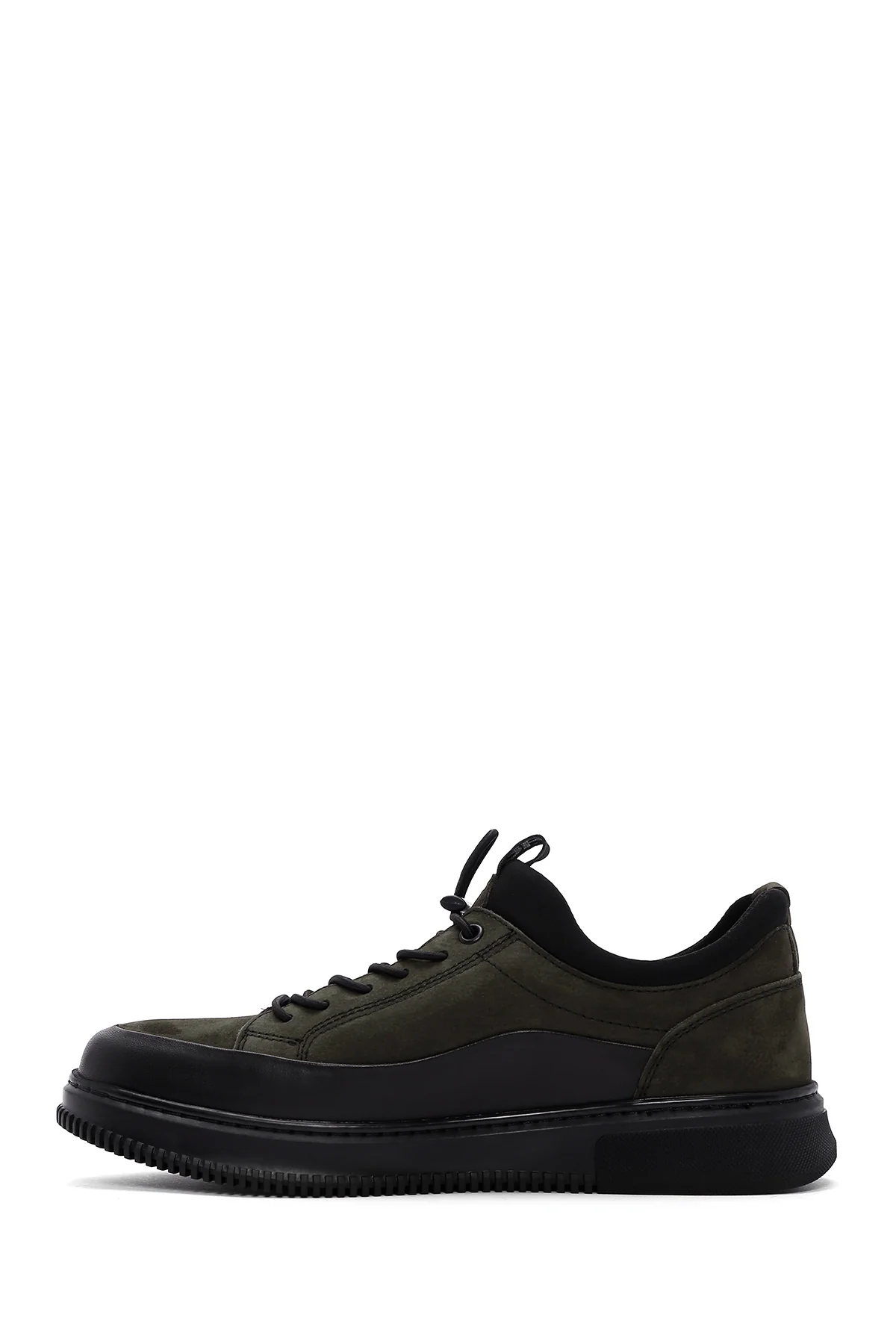 Erkek Haki Nubuk Deri Sneaker - Image 2