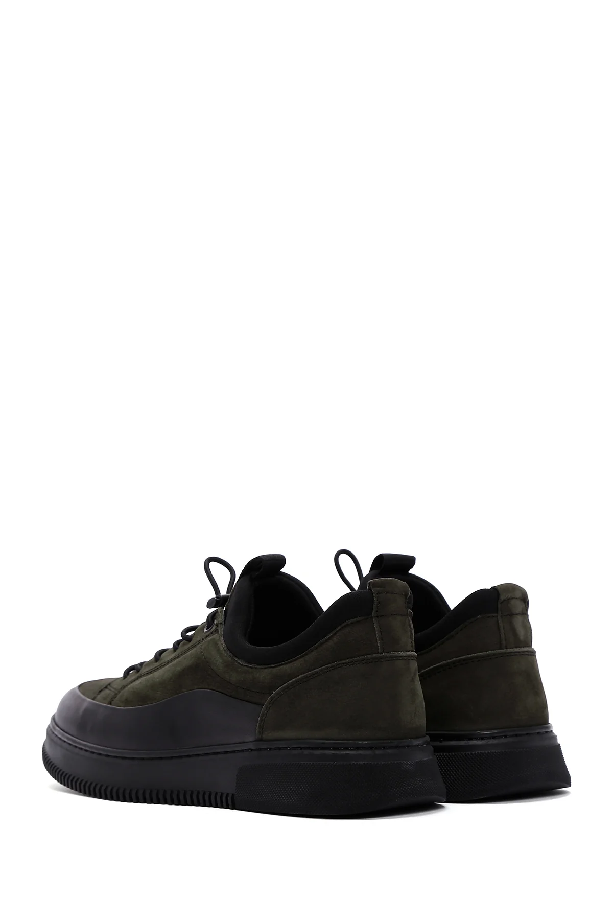 Erkek Haki Nubuk Deri Sneaker - Image 5