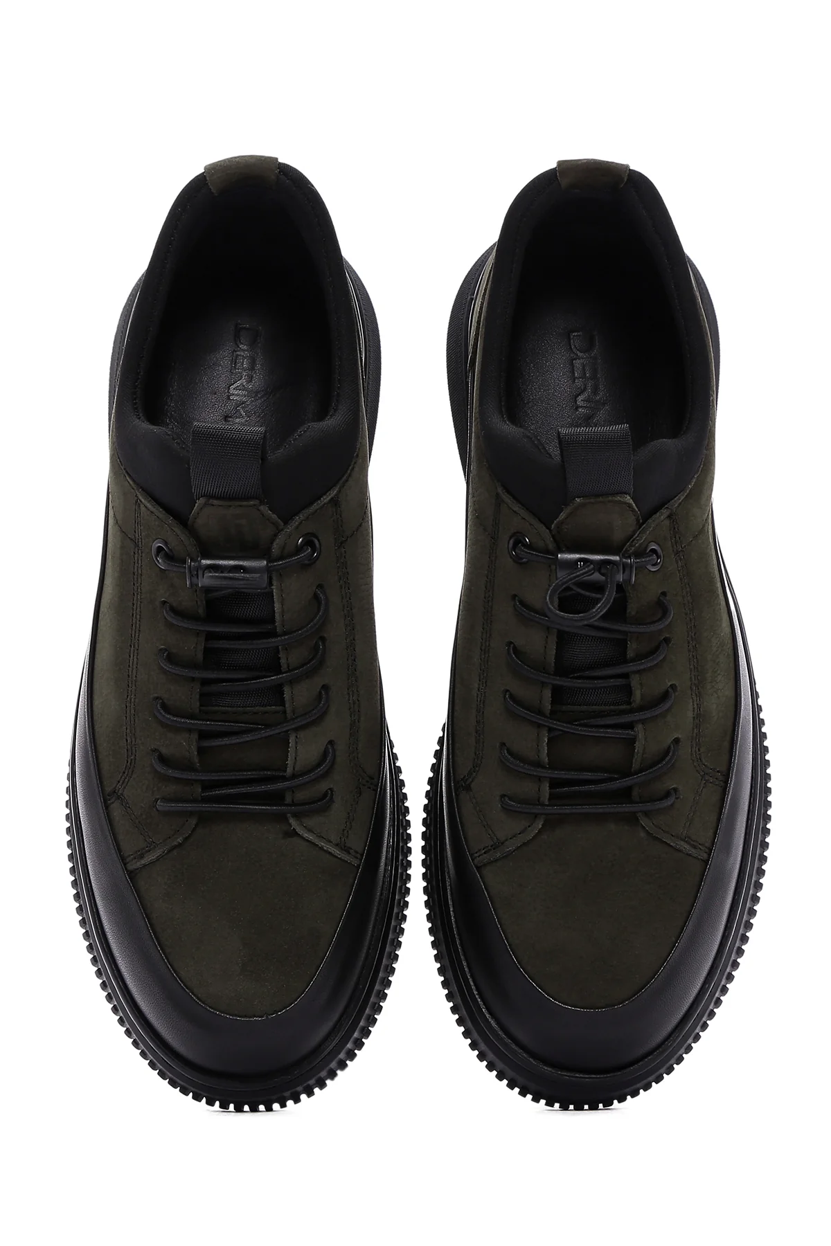 Erkek Haki Nubuk Deri Sneaker - Image 6