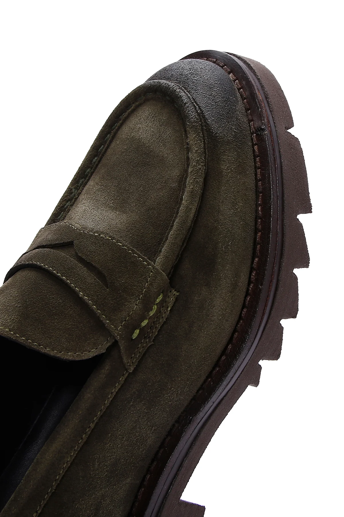 Erkek Haki Süet Deri Casual Loafer - Image 10