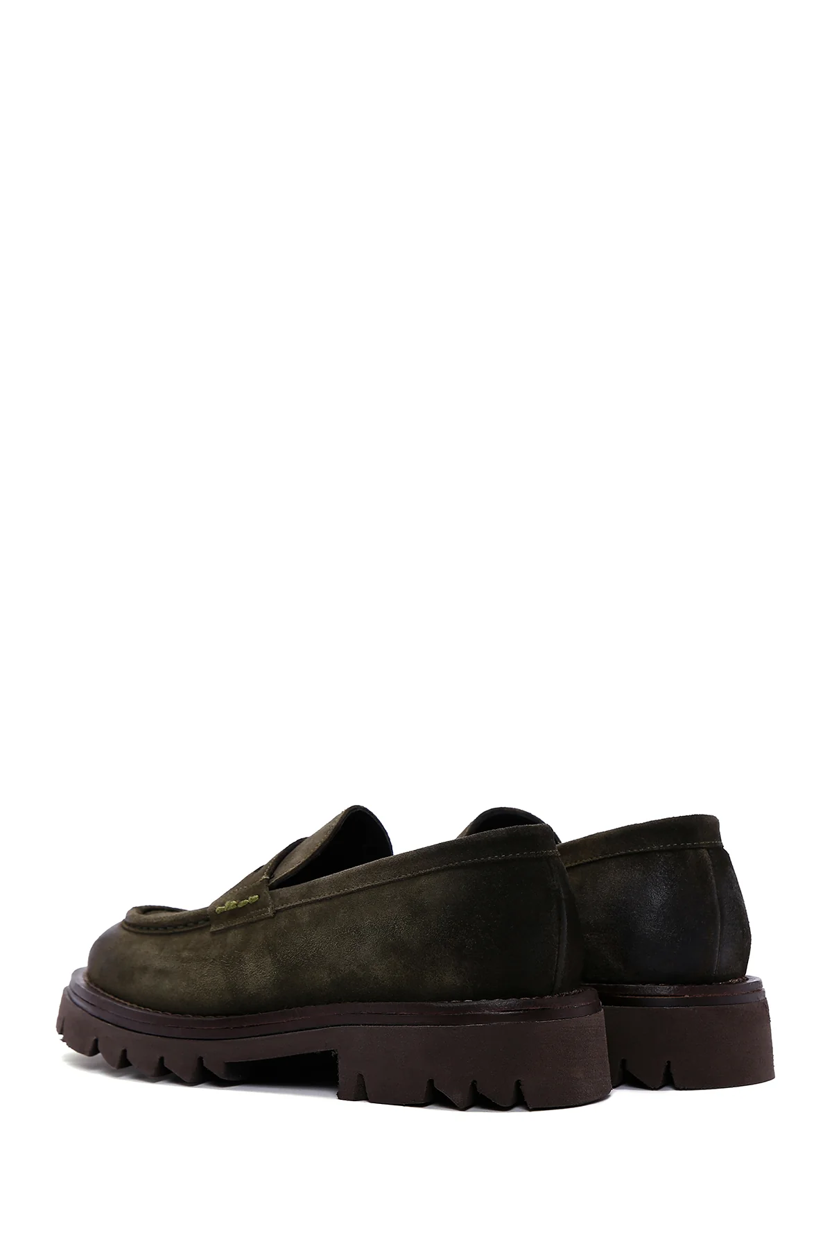 Erkek Haki Süet Deri Casual Loafer - Image 6