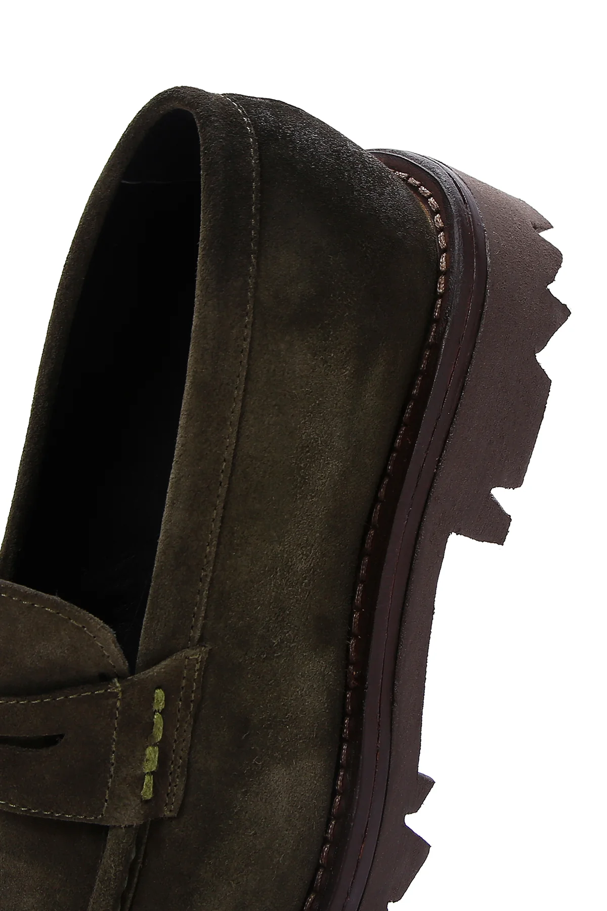 Erkek Haki Süet Deri Casual Loafer - Image 9