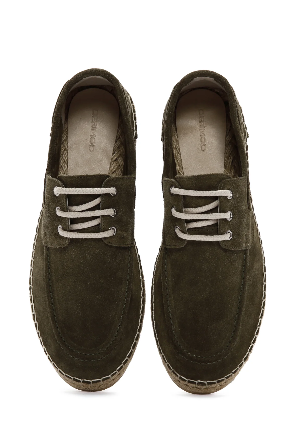 Erkek Haki Süet Deri Espadril - Image 6