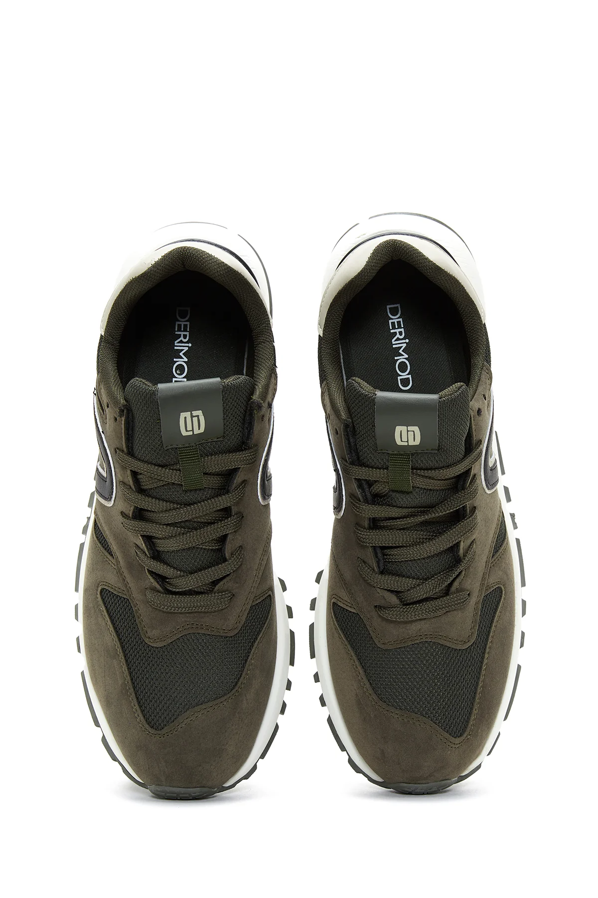 Erkek Haki Süet Deri Sneaker - Image 6