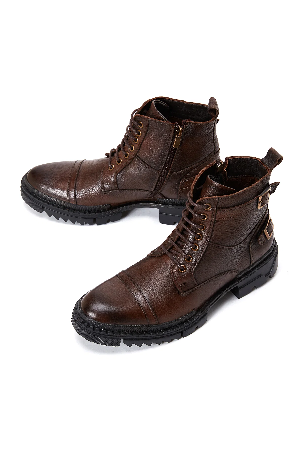 Erkek Kahverengi Bağcıklı Deri Casual Postal Bot - Image 13