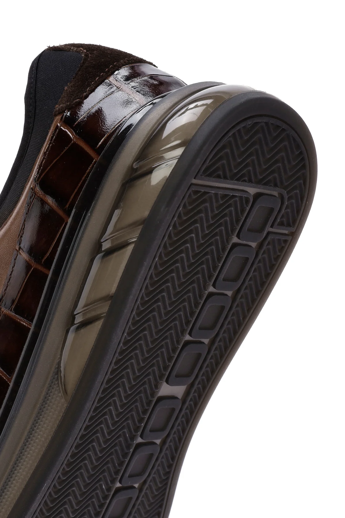 Erkek Kahverengi Bağcıklı Deri Casual Sneaker - Image 8