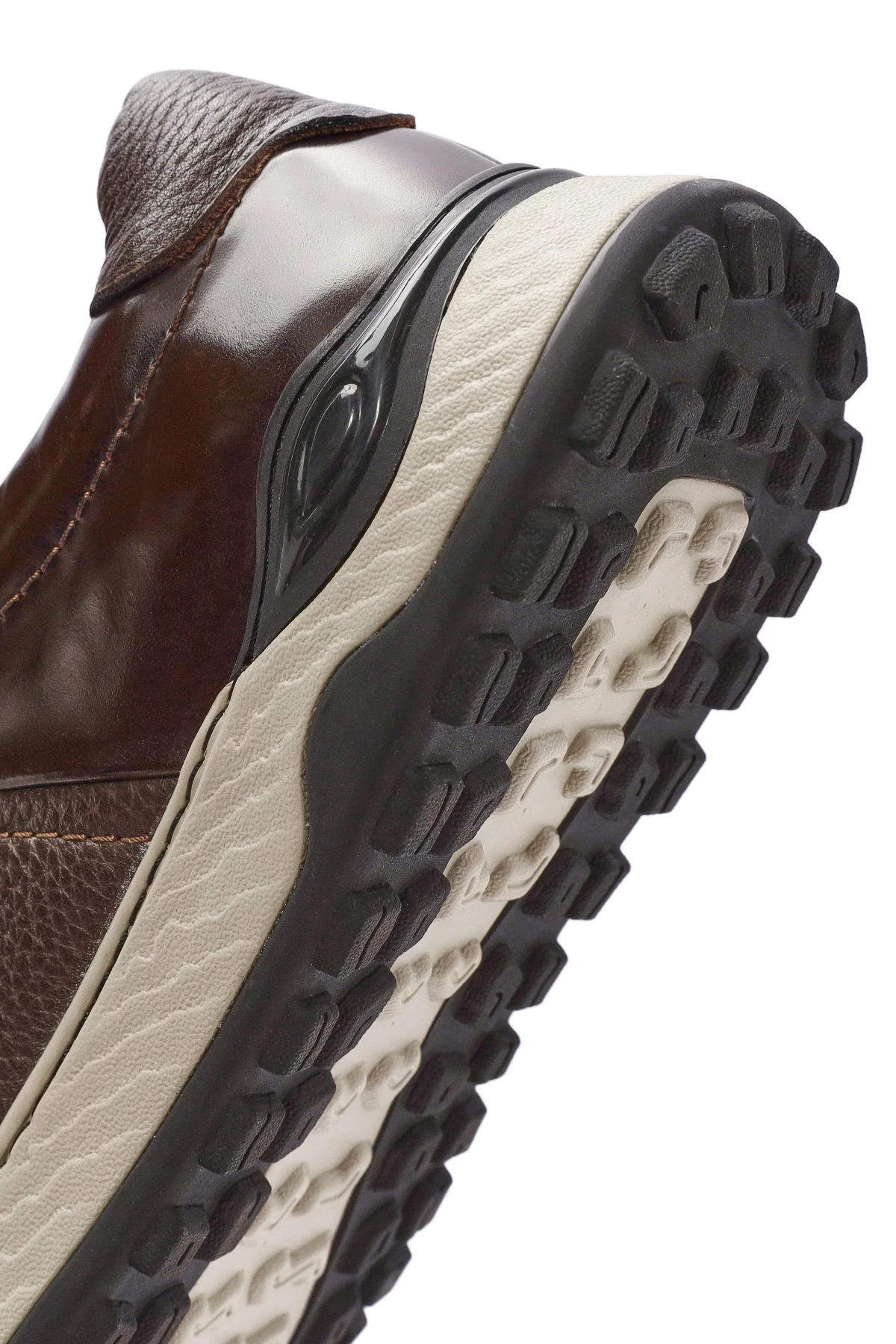Erkek Kahverengi Bağcıklı Deri Casual Sneaker - Image 8