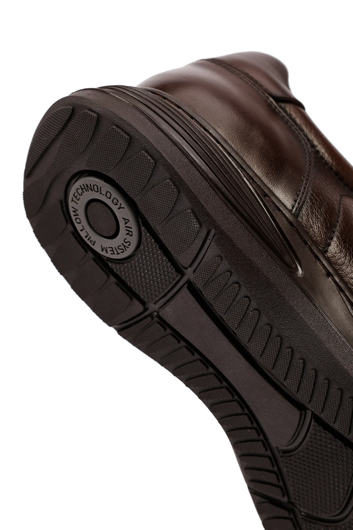 Erkek Kahverengi Bağcıklı Deri Casual Sneaker - Image 8