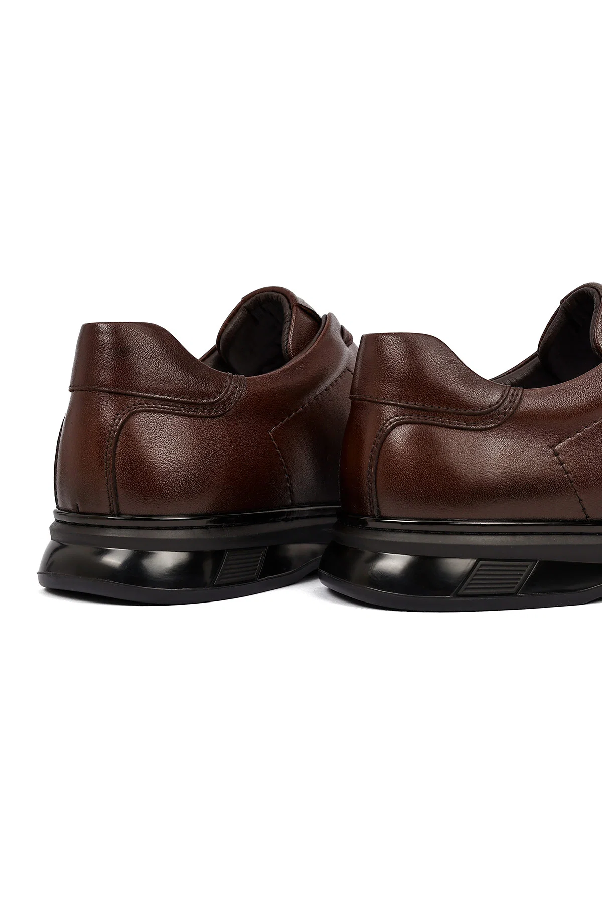Erkek Kahverengi Bağcıklı Deri Casual Sneaker - Image 13