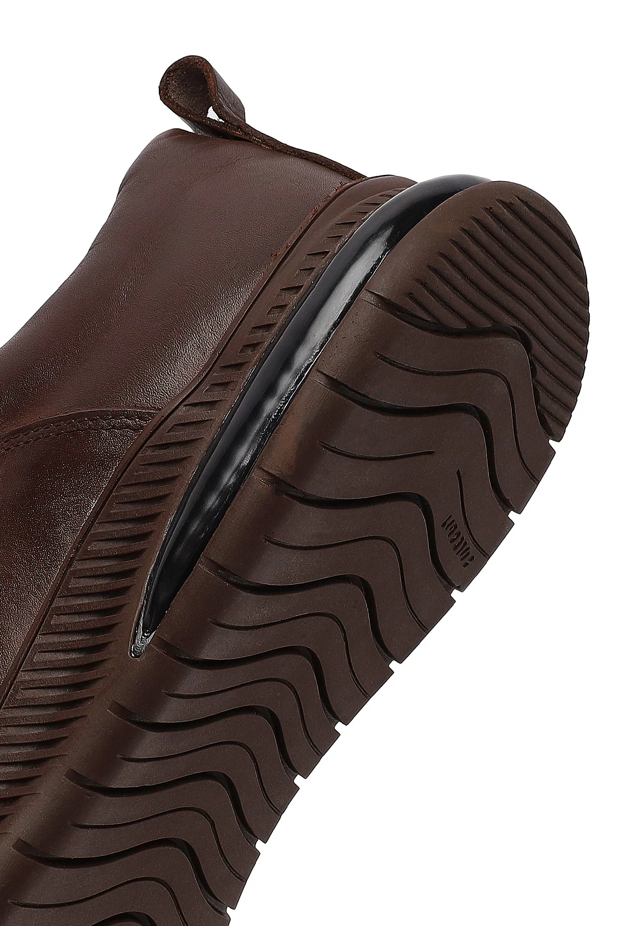 Erkek Kahverengi Bağcıklı Deri Casual Sneaker - Image 8