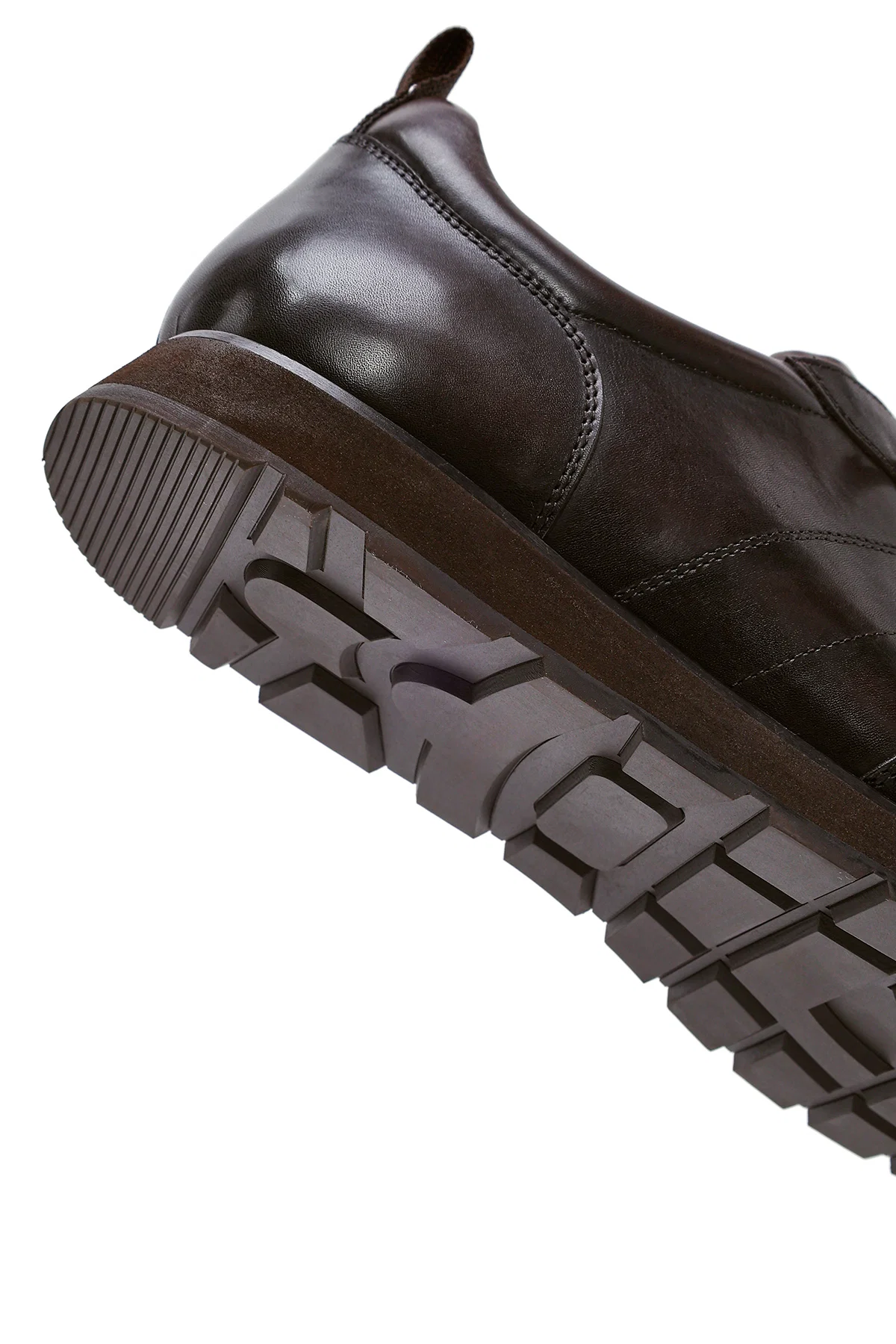 Erkek Kahverengi Bağcıklı Deri Casual Sneaker - Image 10