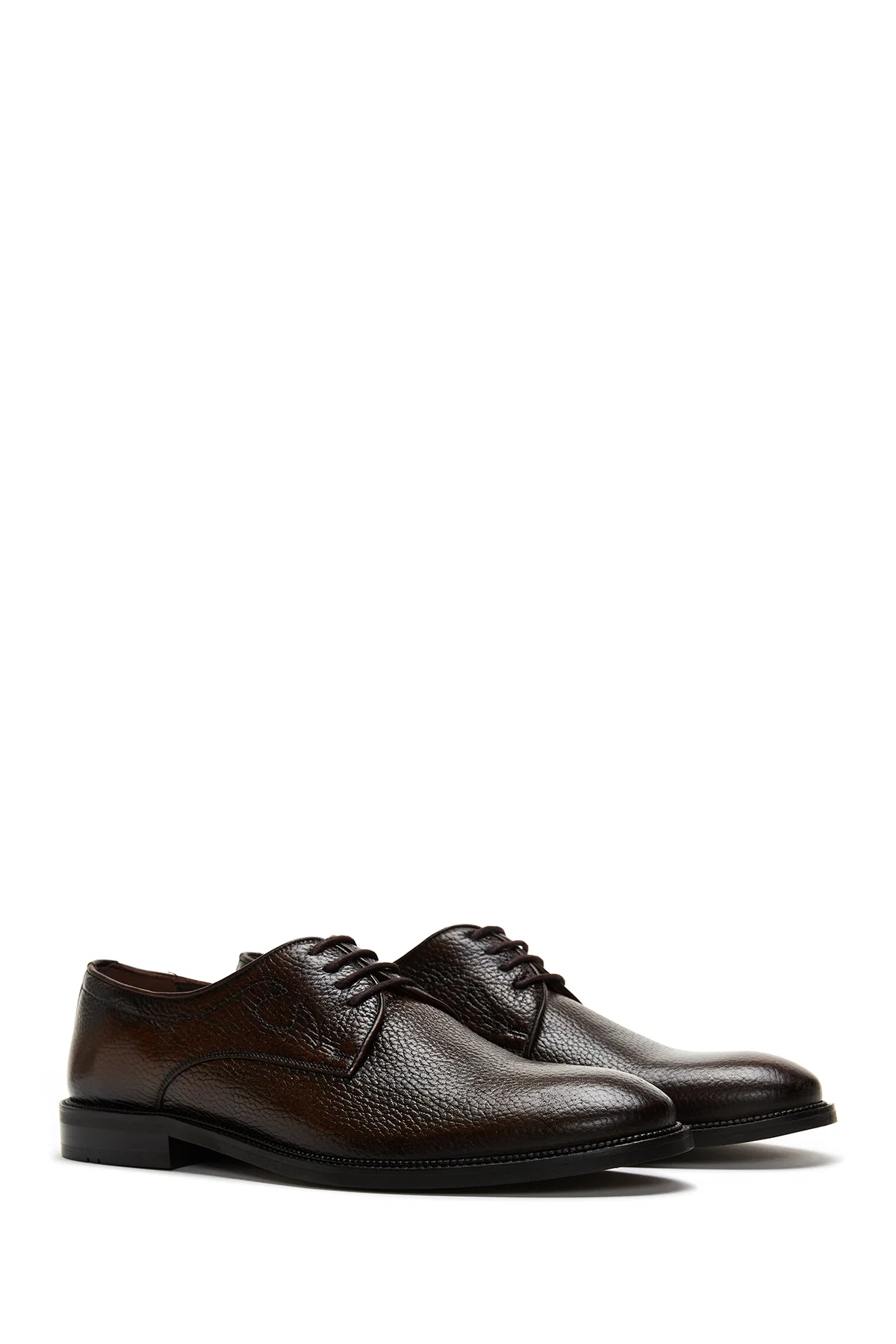Erkek Kahverengi Bağcıklı Deri Klasik Ayakkabı - Image 3