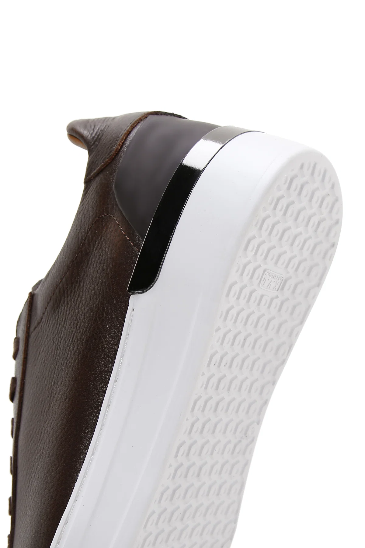 Erkek Kahverengi Bağcıklı Deri Sneaker - Image 7