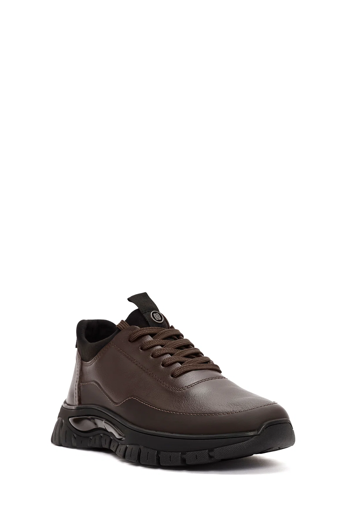 Erkek Kahverengi Bağcıklı Deri Sneaker - Image 6