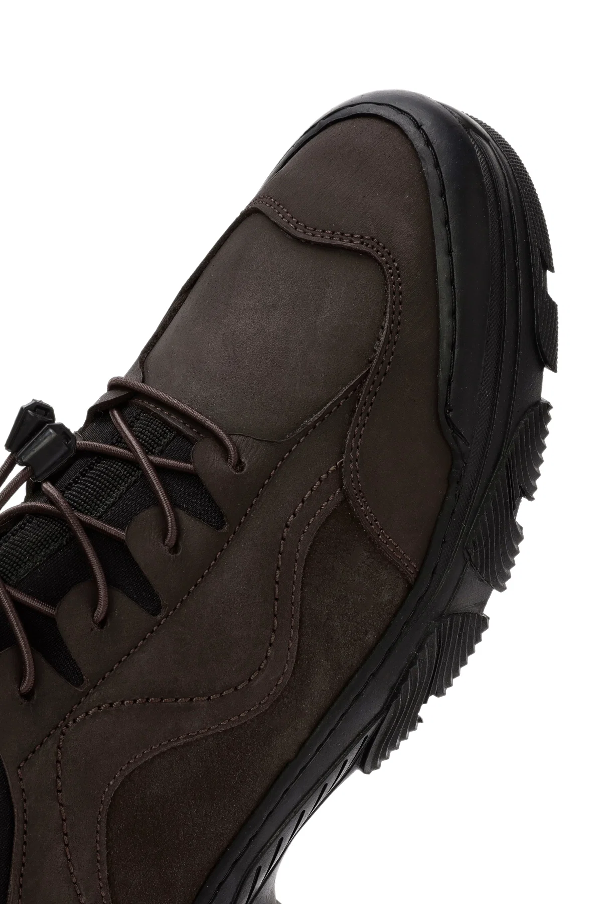 Erkek Kahverengi Bağcıklı Deri Sneaker - Image 10