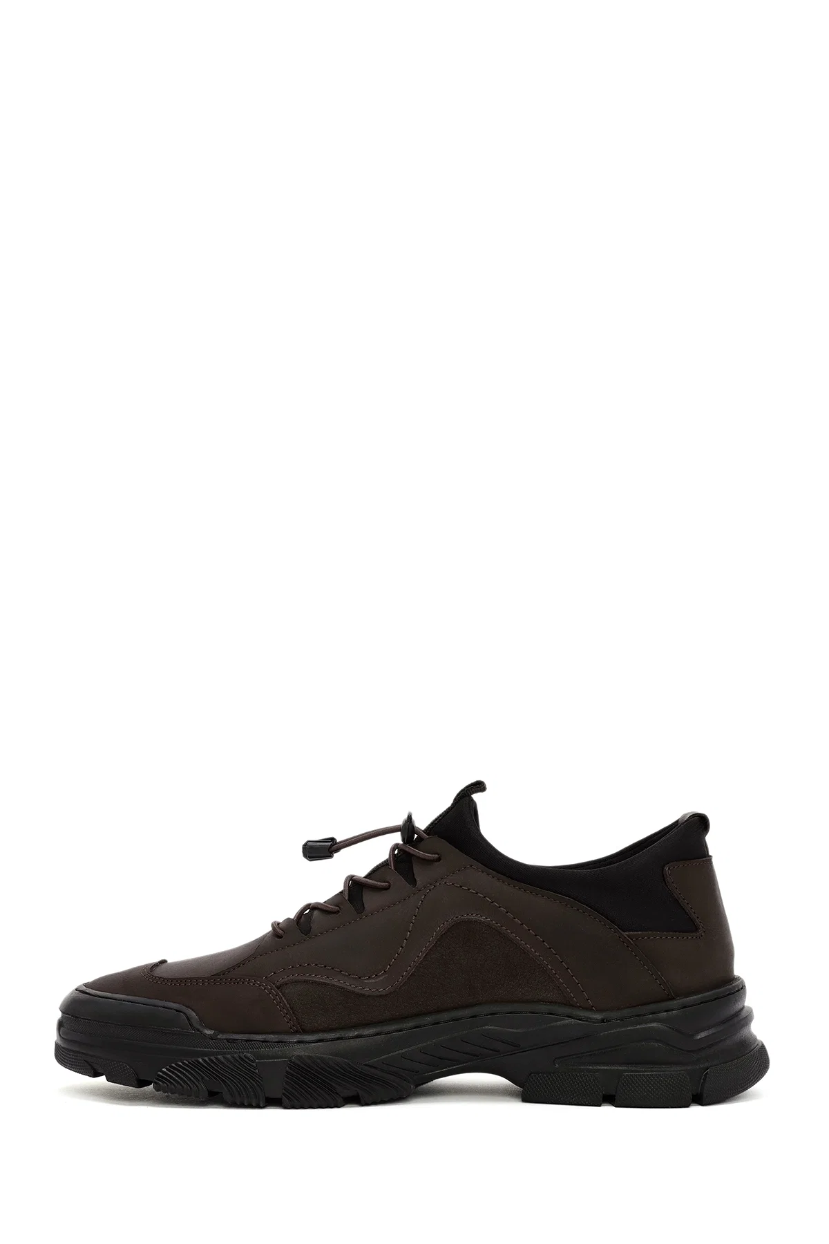 Erkek Kahverengi Bağcıklı Deri Sneaker - Image 2