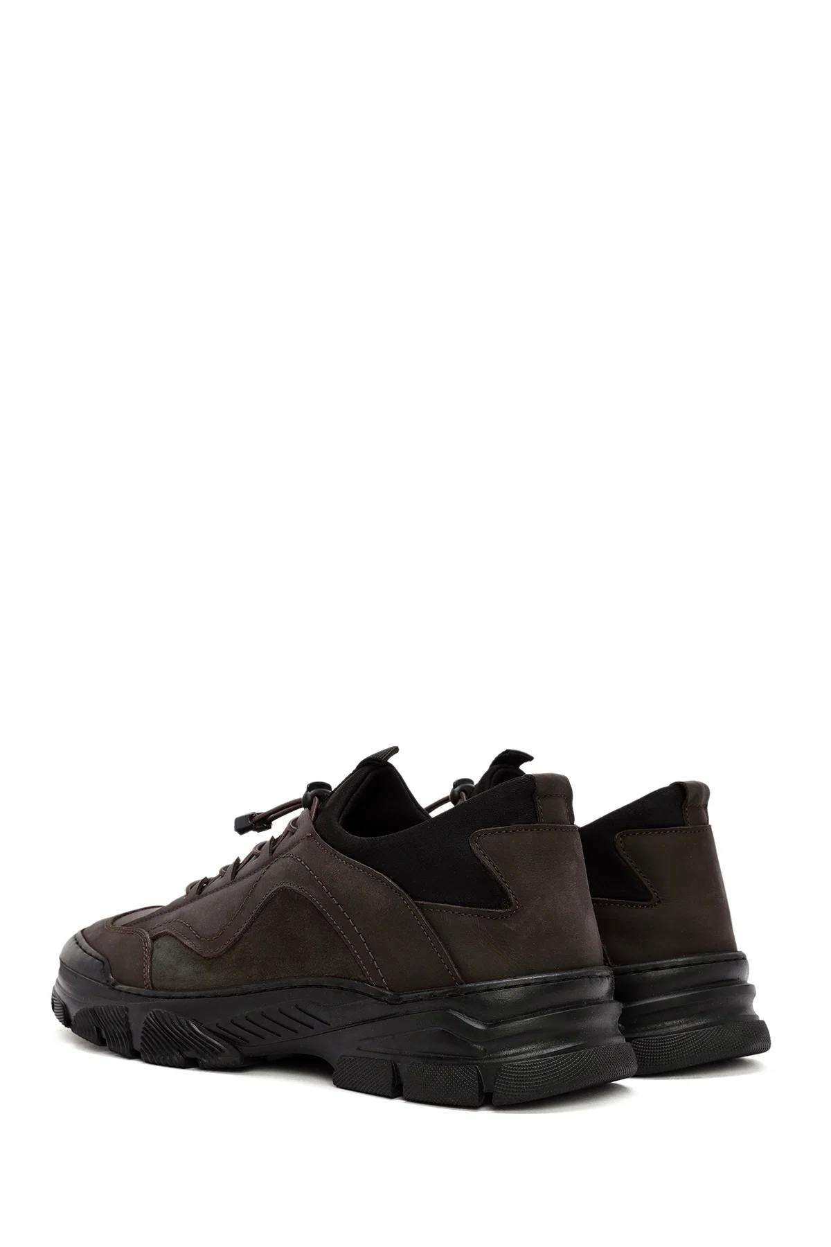 Erkek Kahverengi Bağcıklı Deri Sneaker - Image 5