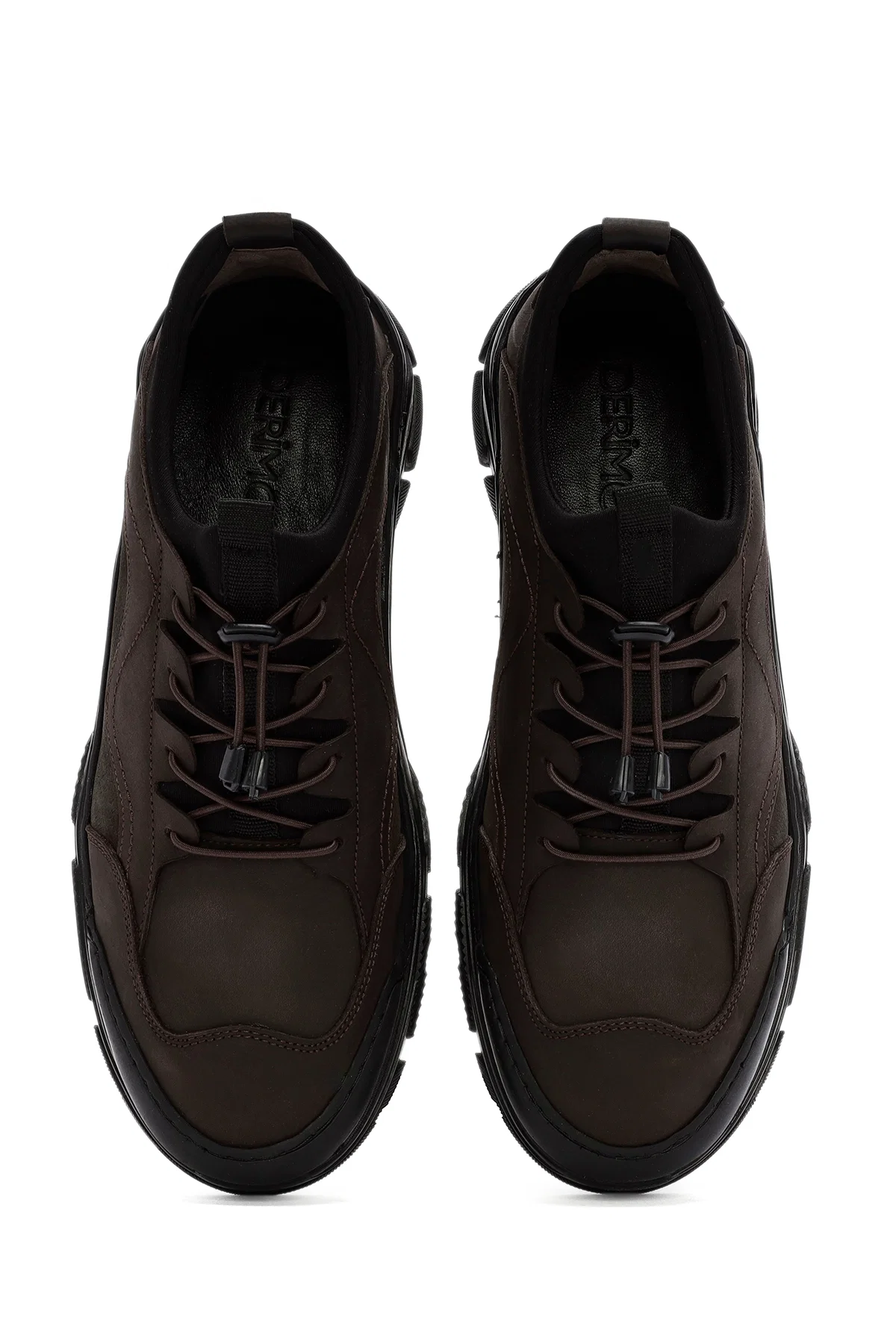 Erkek Kahverengi Bağcıklı Deri Sneaker - Image 7