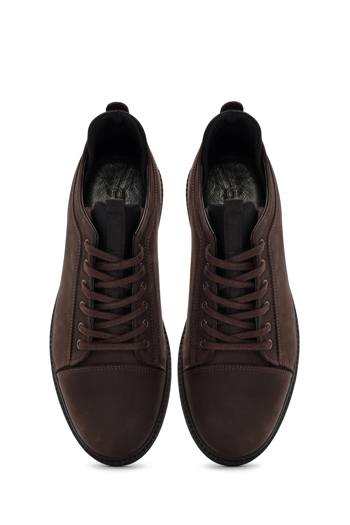 Erkek Kahverengi Bağcıklı Deri Sneaker - Image 7
