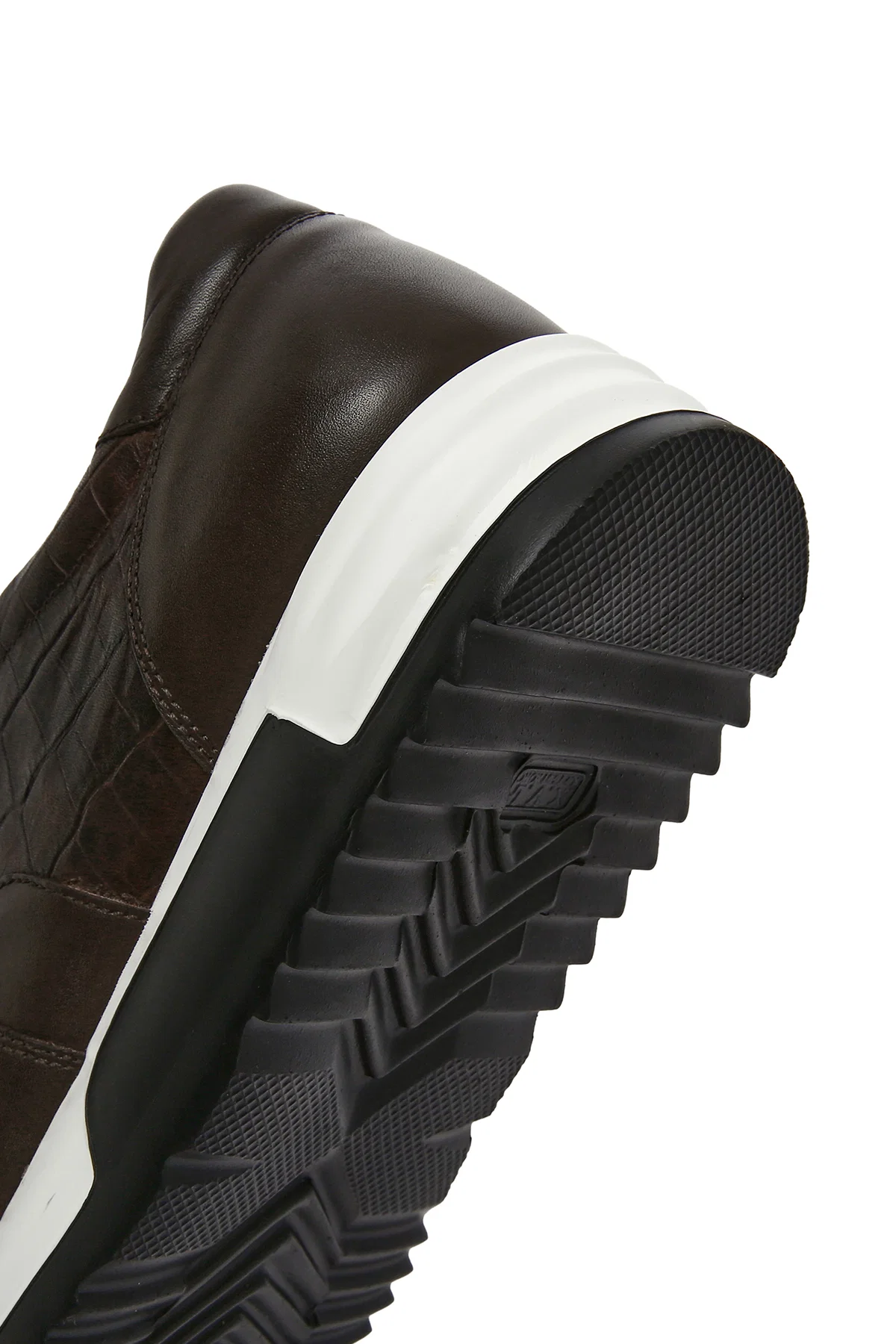 Erkek Kahverengi Bağcıklı Deri Sneaker - Image 8