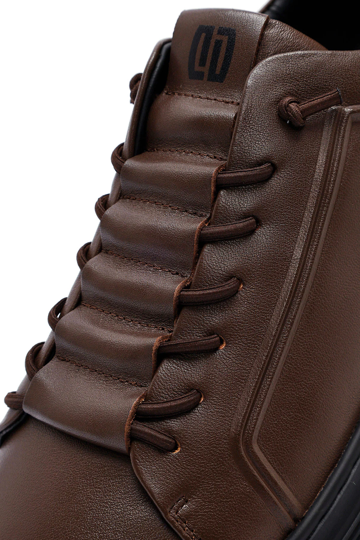 Erkek Kahverengi Bağcıklı Deri Sneaker - Image 9