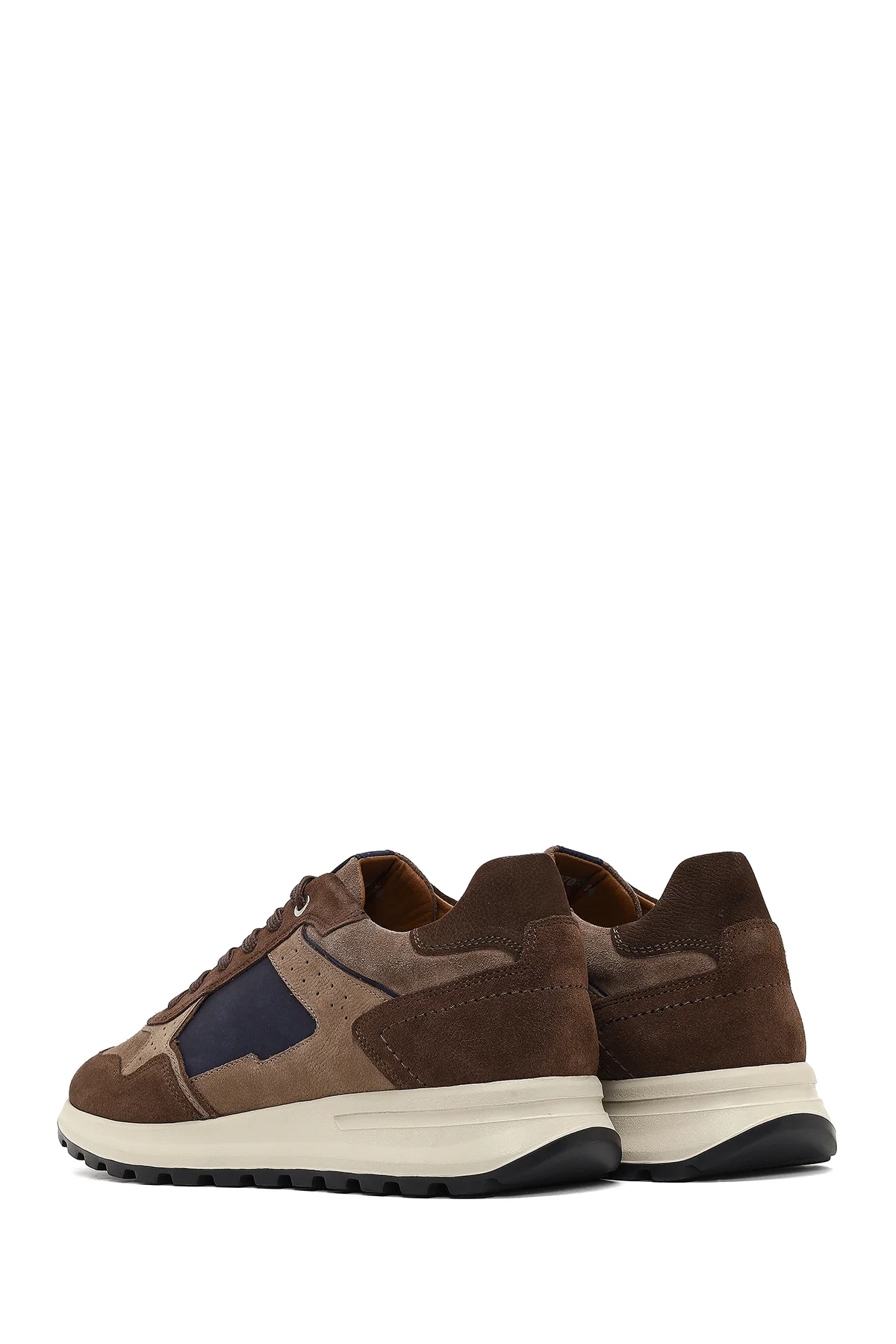 Erkek Kahverengi Bağcıklı Deri Sneaker - Image 5