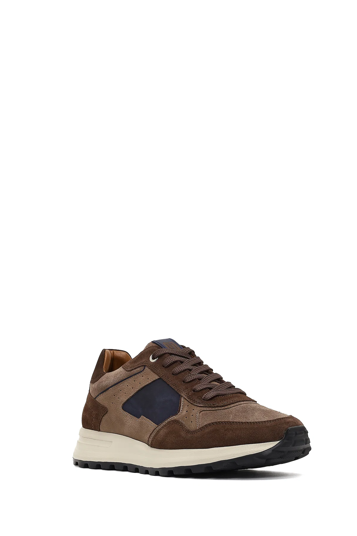 Erkek Kahverengi Bağcıklı Deri Sneaker - Image 6