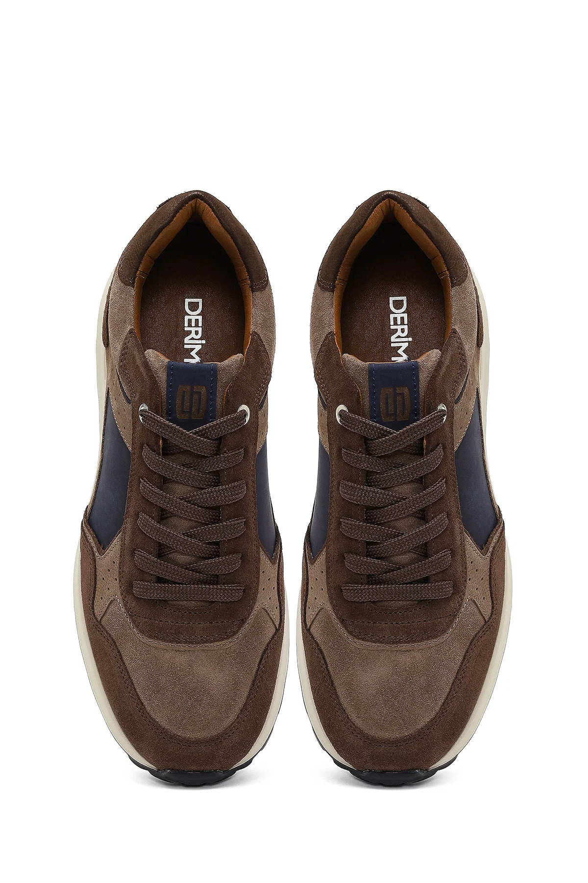 Erkek Kahverengi Bağcıklı Deri Sneaker - Image 7