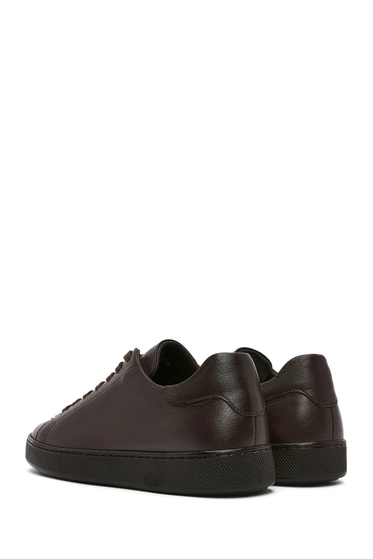 Erkek Kahverengi Bağcıklı Deri Sneaker - Image 6