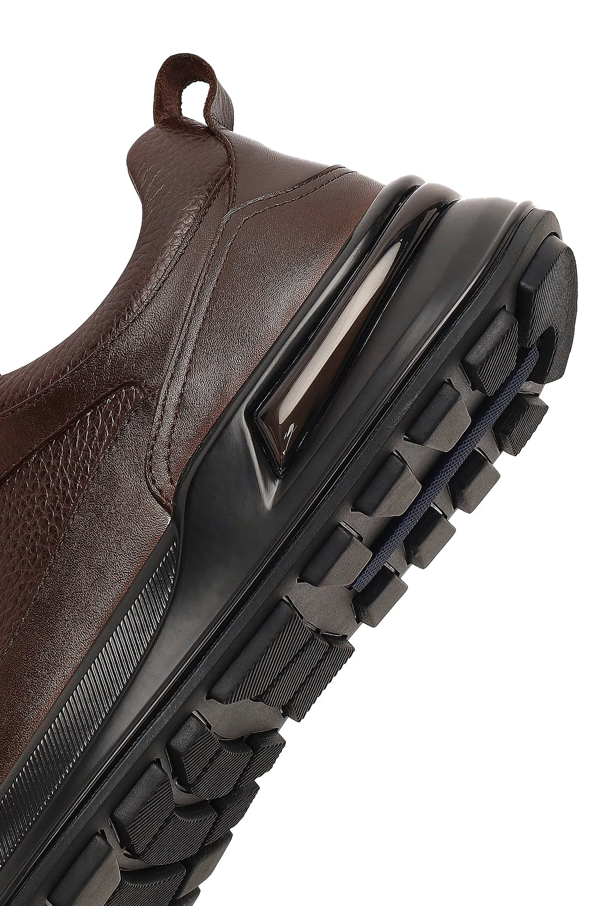 Erkek Kahverengi Bağcıklı Kalın Tabanlı Deri Casual Sneaker - Image 8