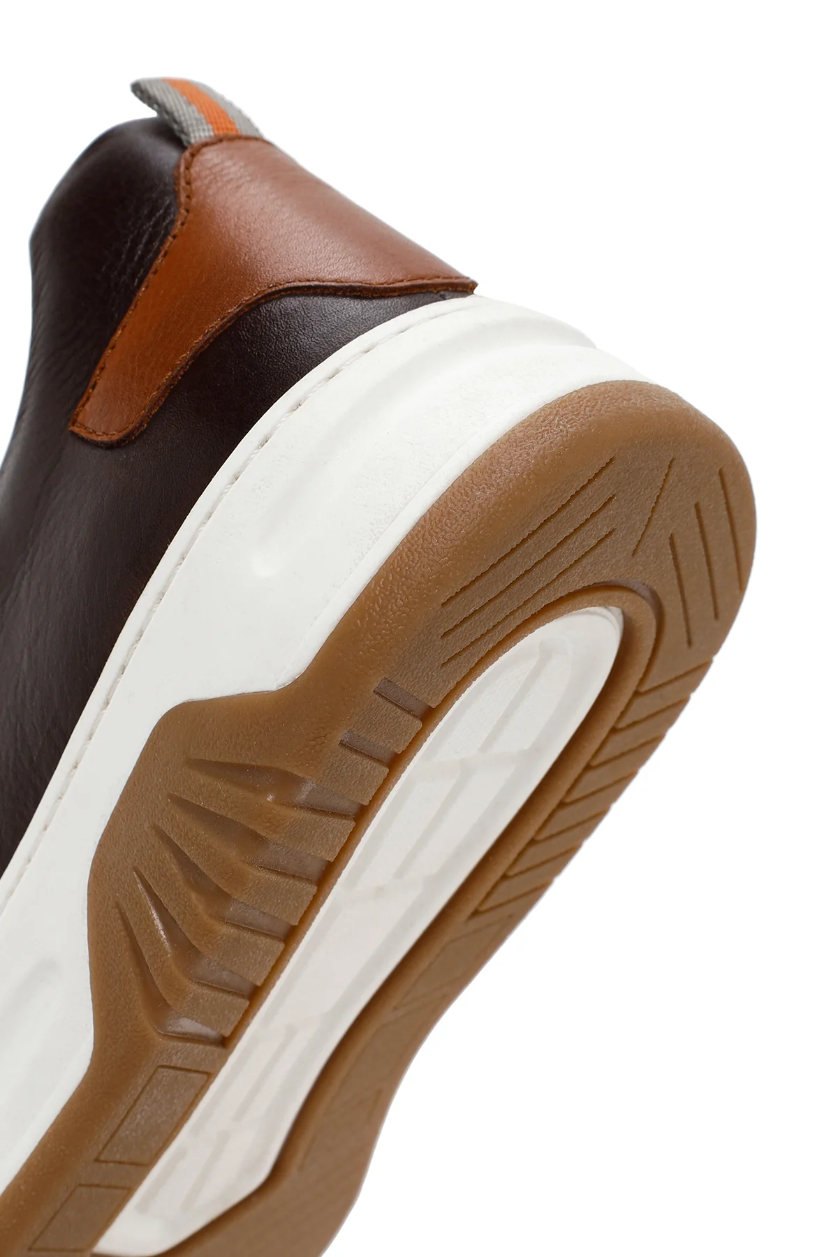 Erkek Kahverengi Bağcıklı Kalın Tabanlı Deri Sneaker - Image 8