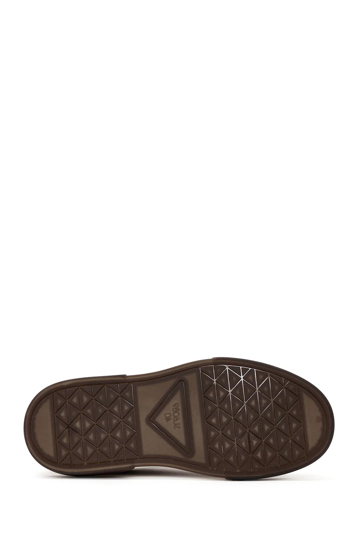 Erkek Kahverengi Bağcıklı Kalın Tabanlı Deri Sneaker - Image 4