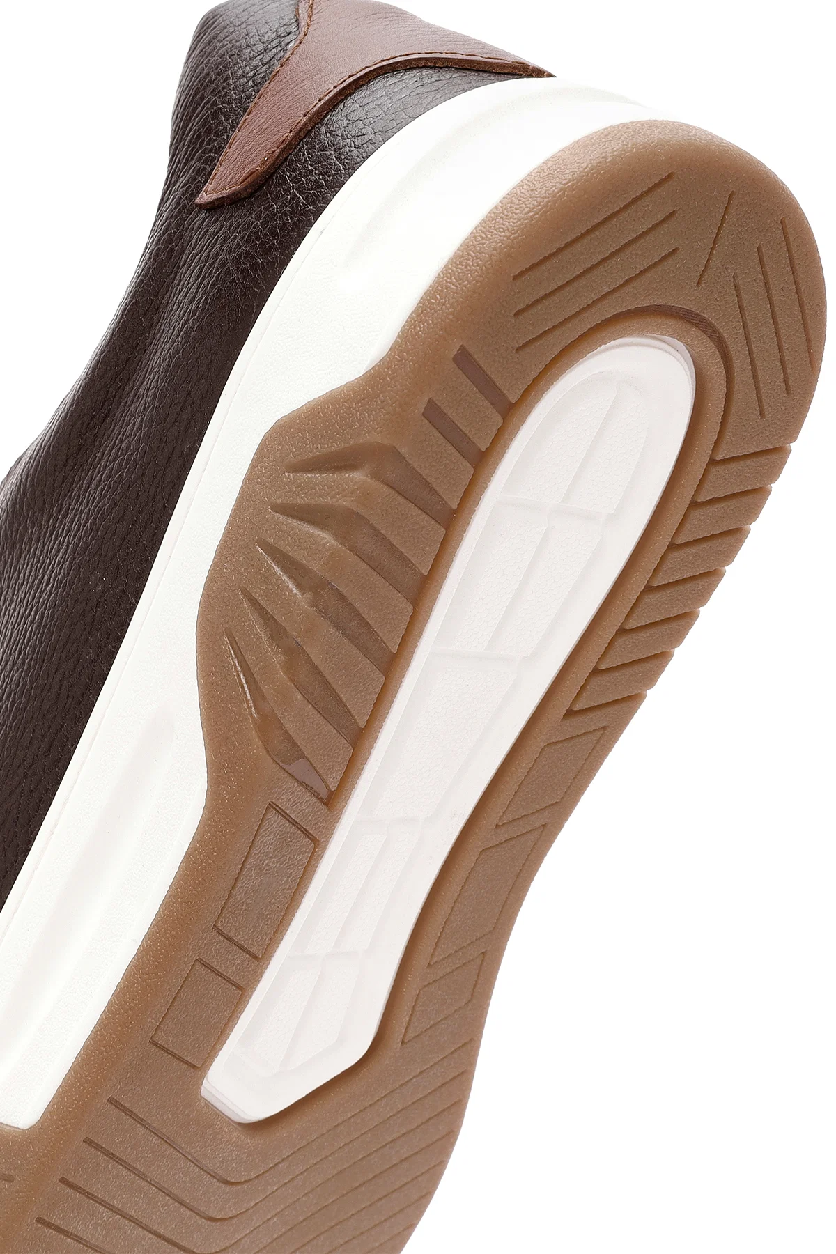 Erkek Kahverengi Bağcıklı Kalın Tabanlı Deri Sneaker - Image 7