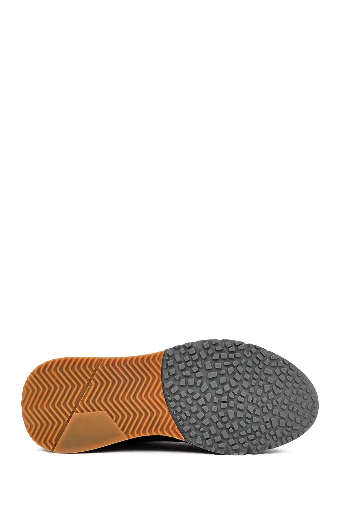 Erkek Kahverengi Bağcıklı Kalın Tabanlı Deri Sneaker - Image 4