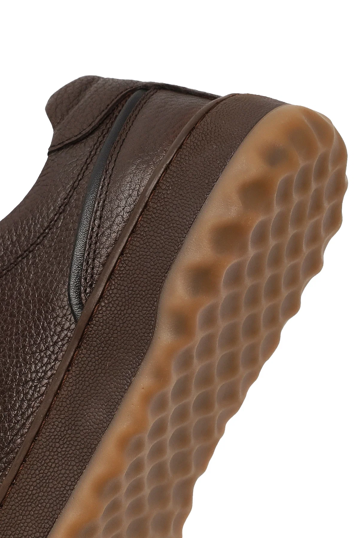 Erkek Kahverengi Bağcıklı Kalın Tabanlı Deri Sneaker - Image 8
