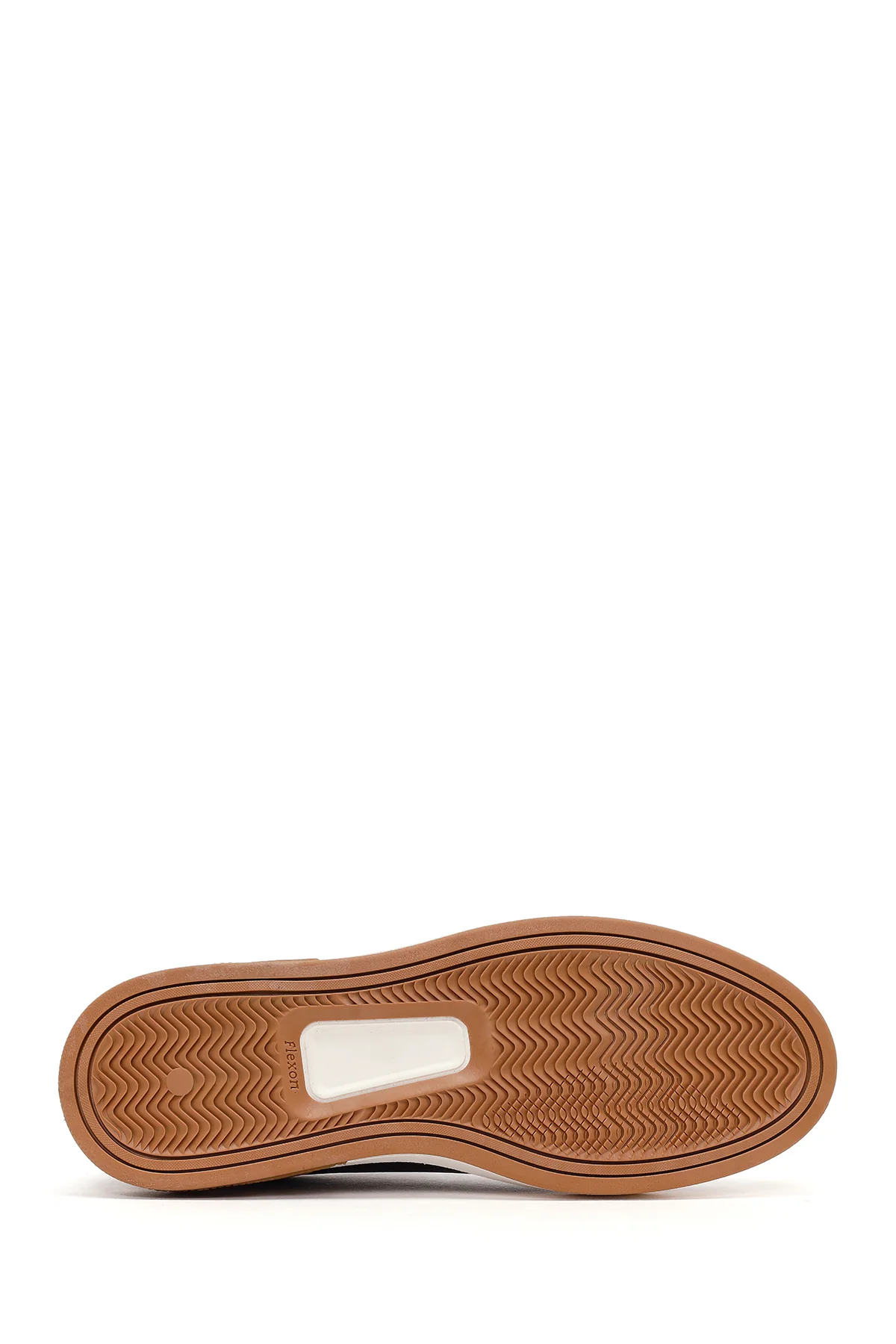 Erkek Kahverengi Bağcıklı Kalın Tabanlı Deri Sneaker - Image 4