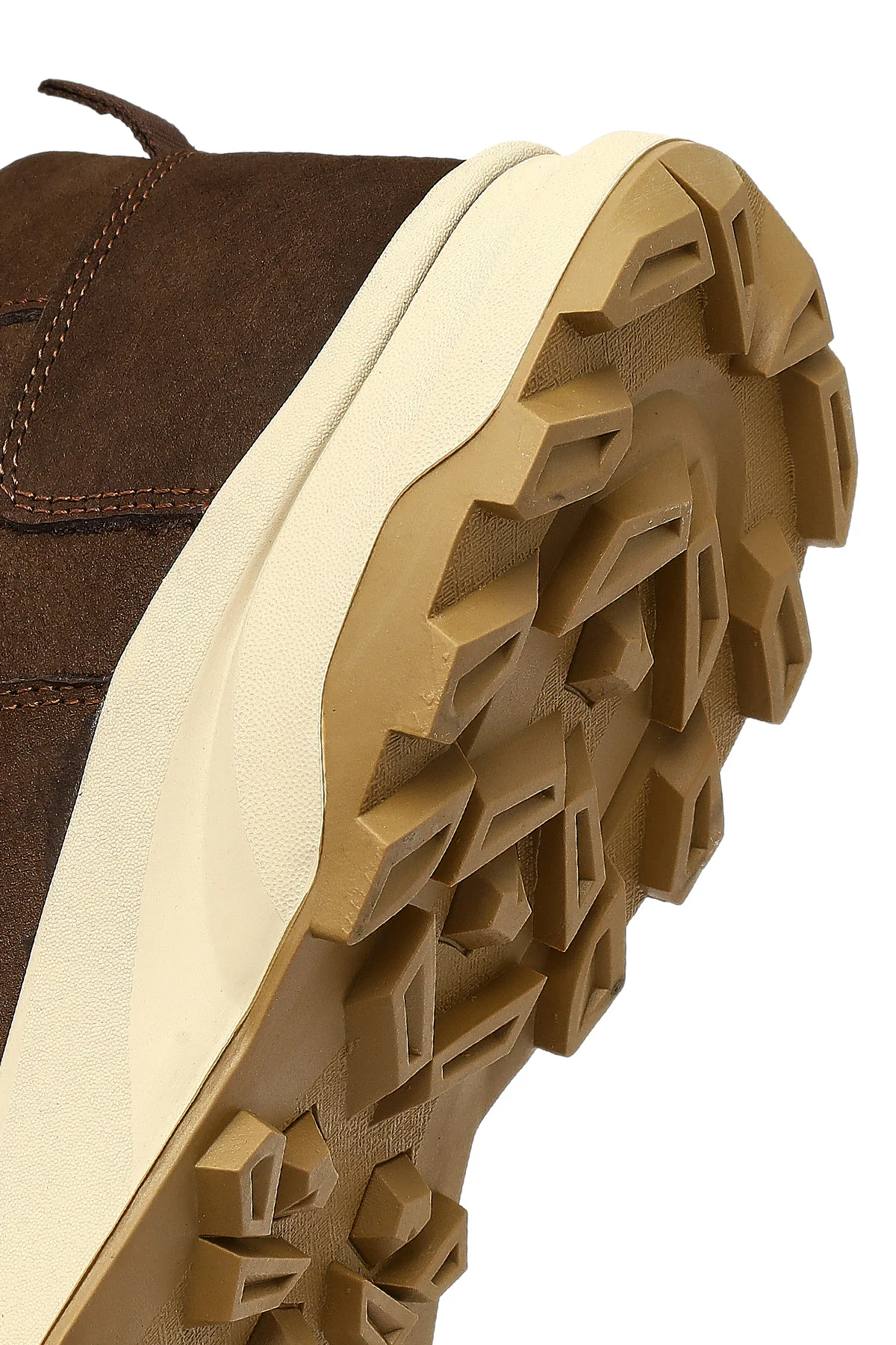 Erkek Kahverengi Bağcıklı Kalın Tabanlı Nubuk Deri Casual Sneaker - Image 9