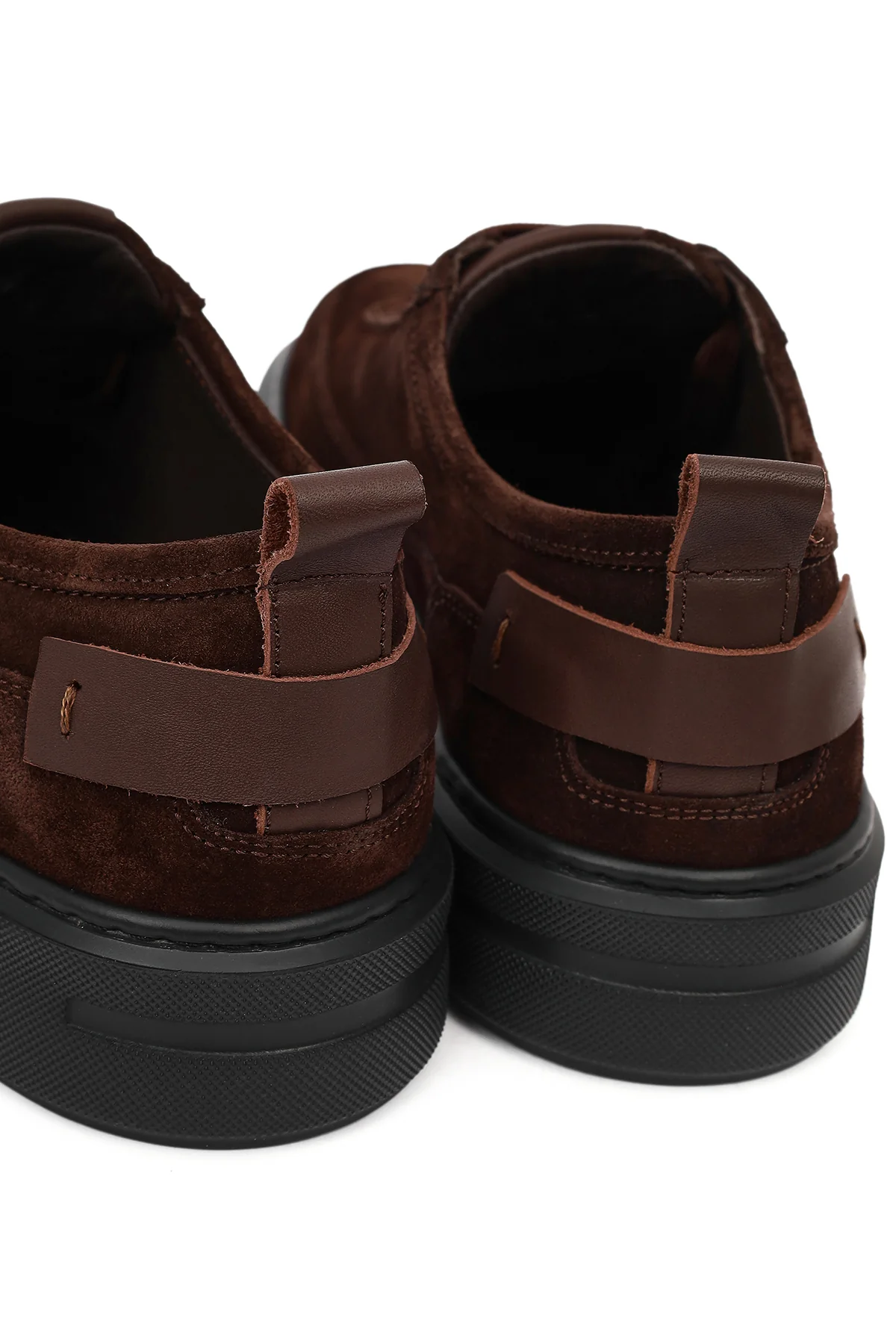 Erkek Kahverengi Bağcıklı Kalın Tabanlı Süet Deri Sneaker - Image 10