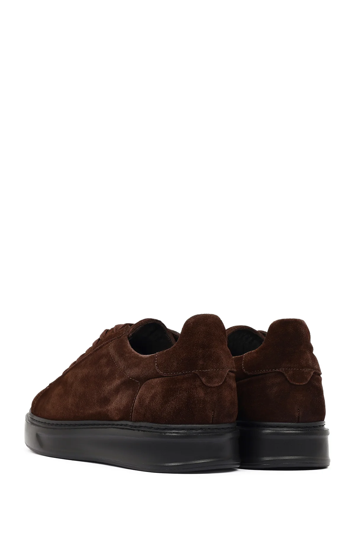 Erkek Kahverengi Bağcıklı Süet Deri Sneaker - Image 6