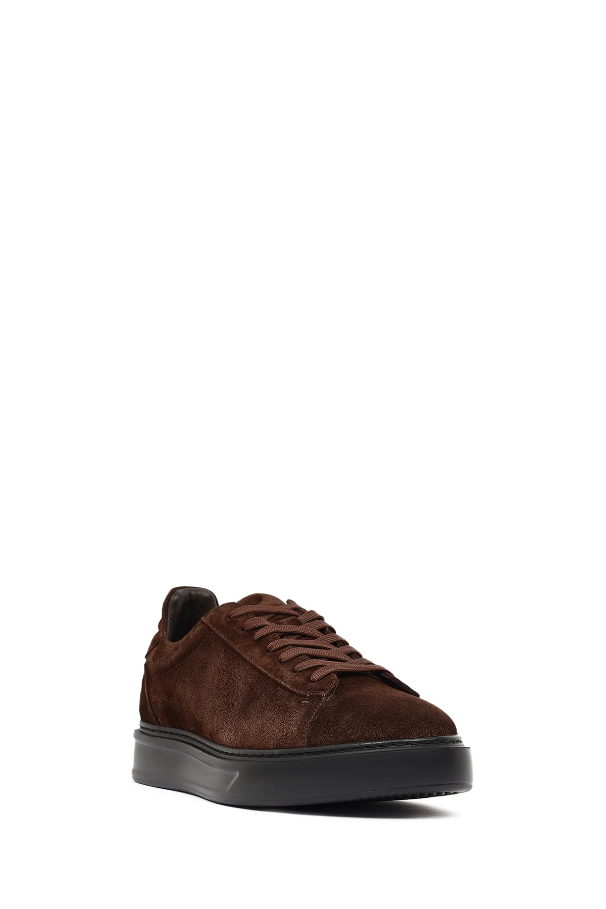 Erkek Kahverengi Bağcıklı Süet Deri Sneaker - Image 7