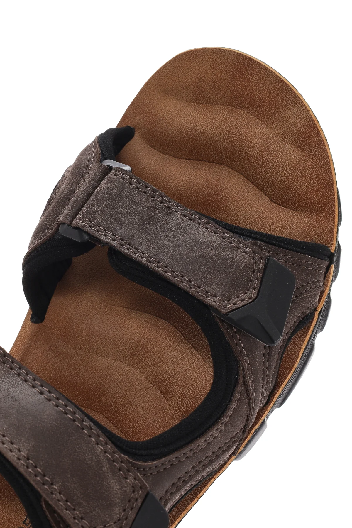 Erkek Kahverengi Bantlı Nubuk Deri Casual Sandalet - Image 10