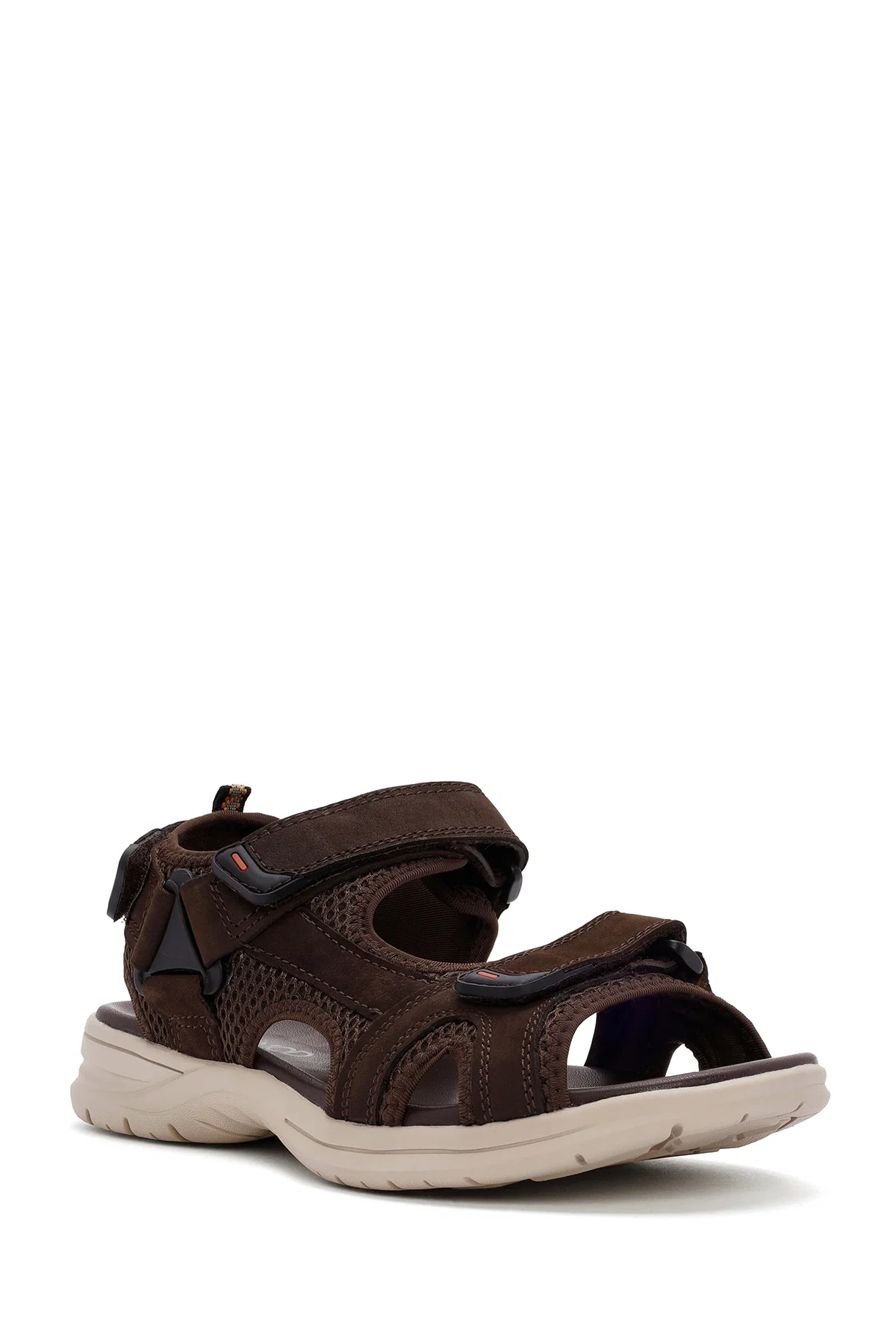 Erkek Kahverengi Bantlı Nubuk Deri Casual Sandalet - Image 6
