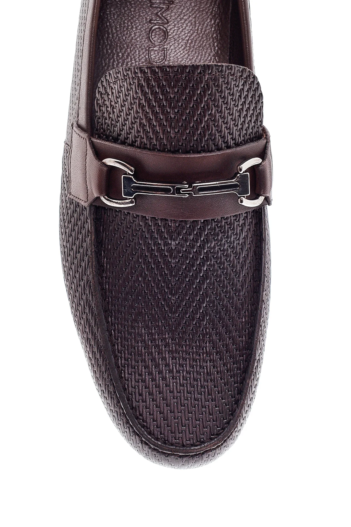 Erkek Kahverengi Deri Baskılı Casual Loafer - Image 6