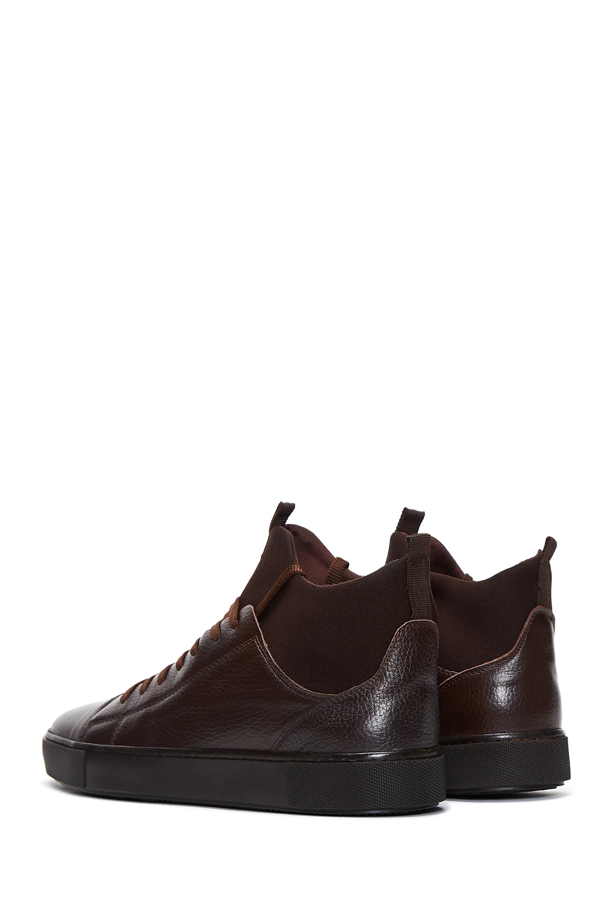 Erkek Kahverengi Deri Bilekli Sneaker - Image 5