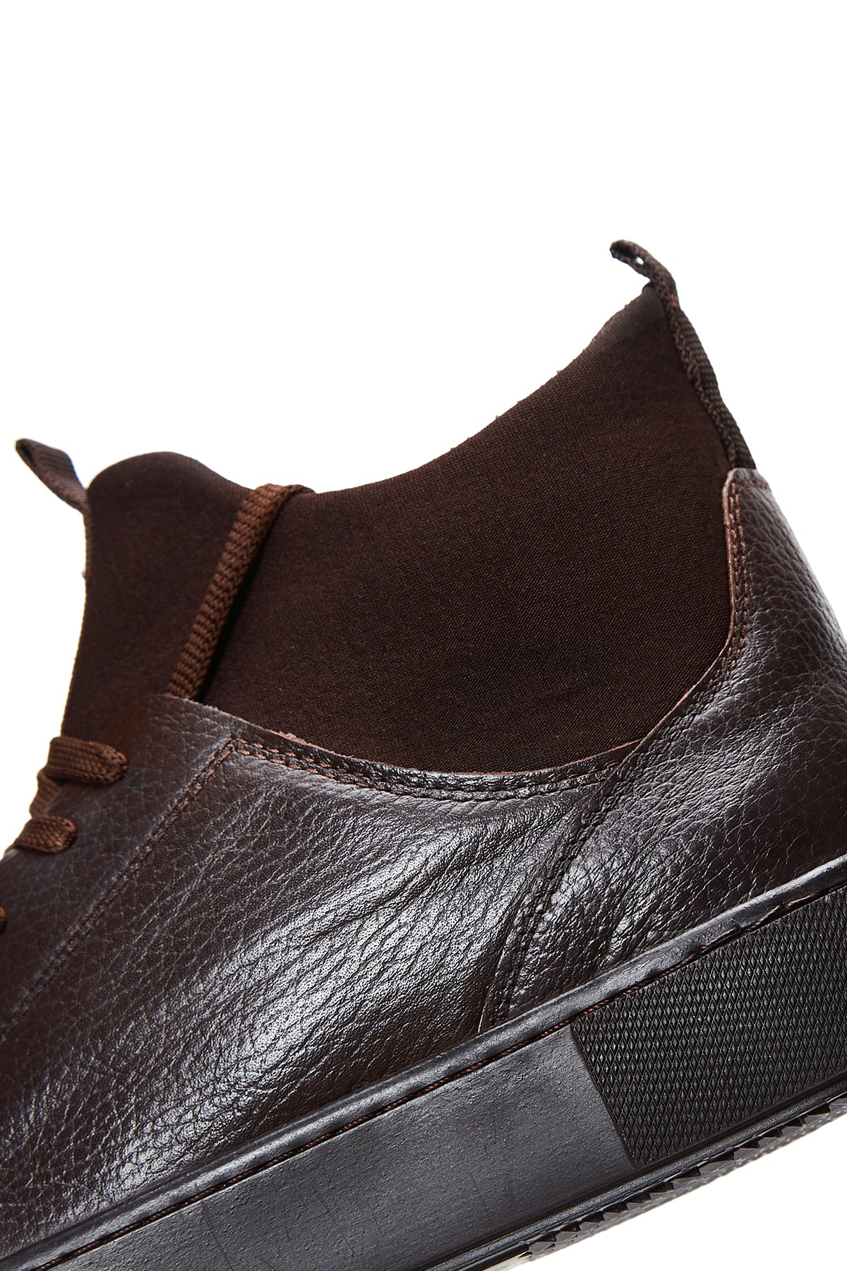 Erkek Kahverengi Deri Bilekli Sneaker - Image 7